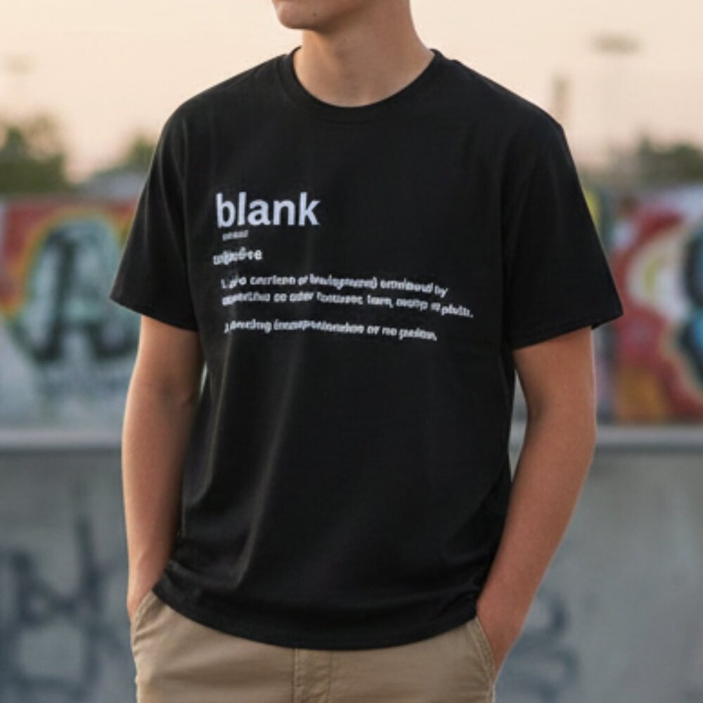 Urban Streetwear Men’s Teen Unisex Cotton Crew Neck Short Sleeve Black Tee M
